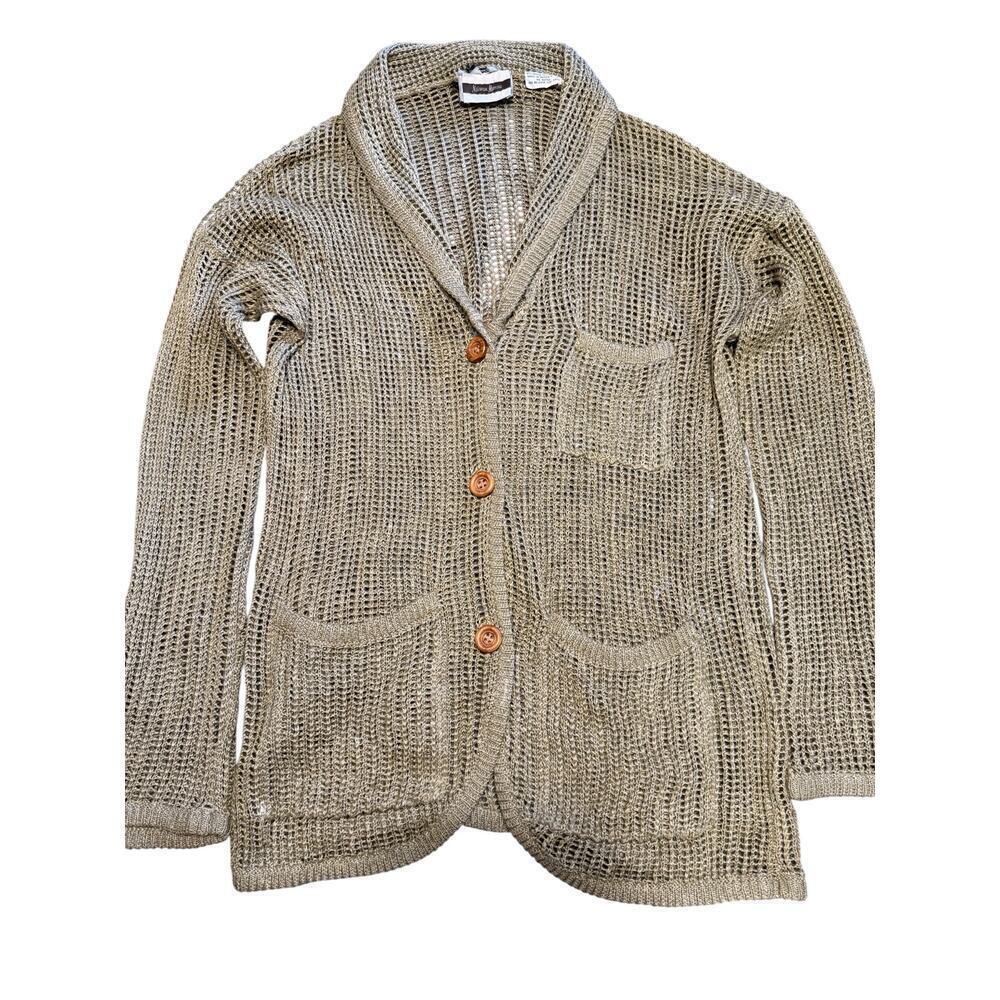 Neiman Marcus Liz Claiborne Sweater Size S Brown Open Weave